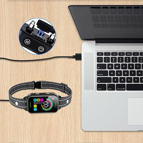 Miniatura 7 de MEROM Cargador de collar de perro compatible con DINJOO, cable de carga magnético para collar de choque de perro, negro, 1.9 pies