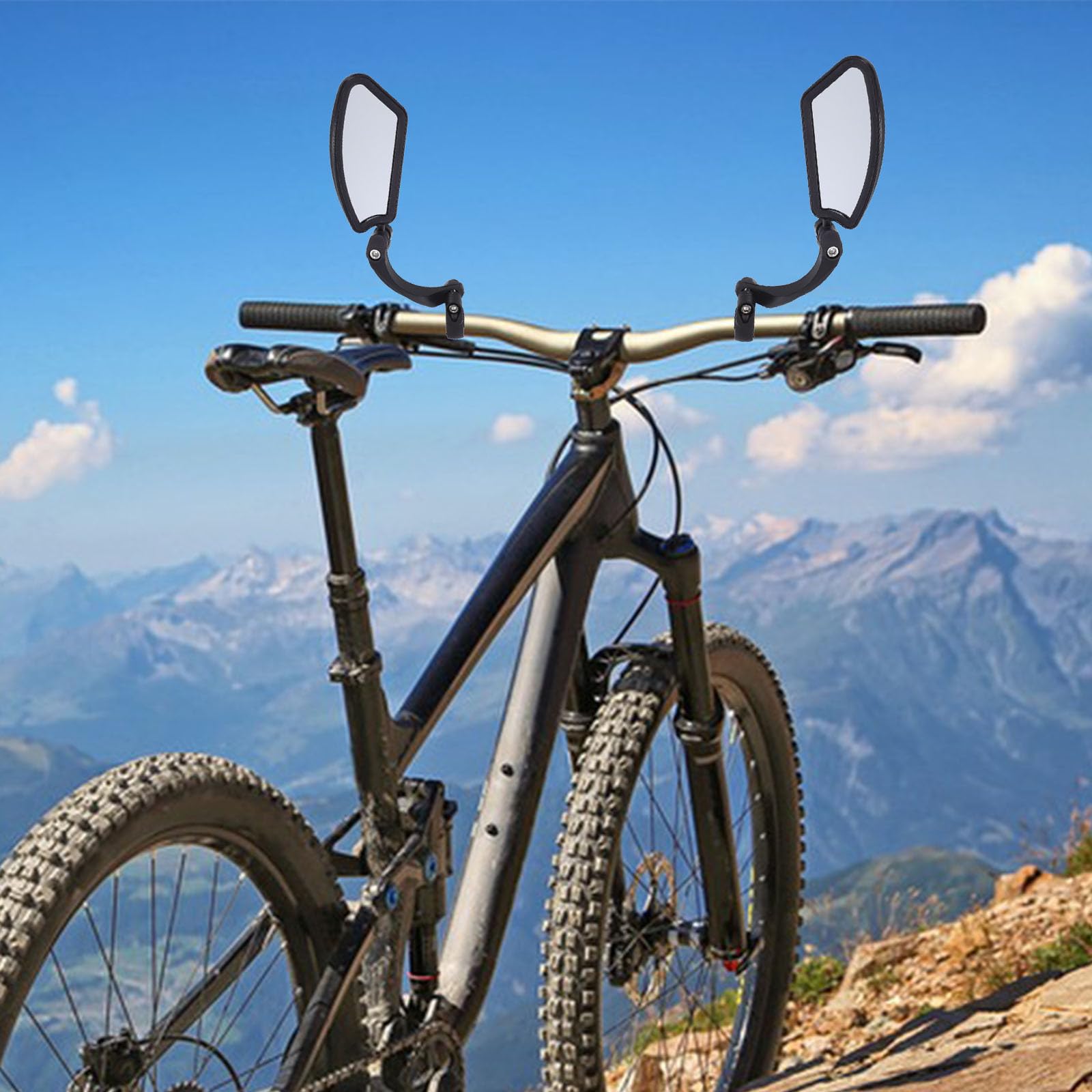 BESTonZON 2 Sets Universal-Motorradspiegel, Lenker, Rückspiegel, 360 ° verstellbar, seitliches Moped-Zubehör für Fahrrad, Roller, ATV, Cruiser, Dirtbike