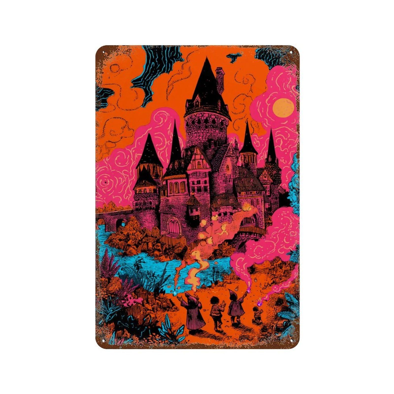 Fantasy Castle Adventure-5 11.8"x7.9" Retro Metal Sign, Shabby Chic Decor for Garage, Bar And Workshop Decor