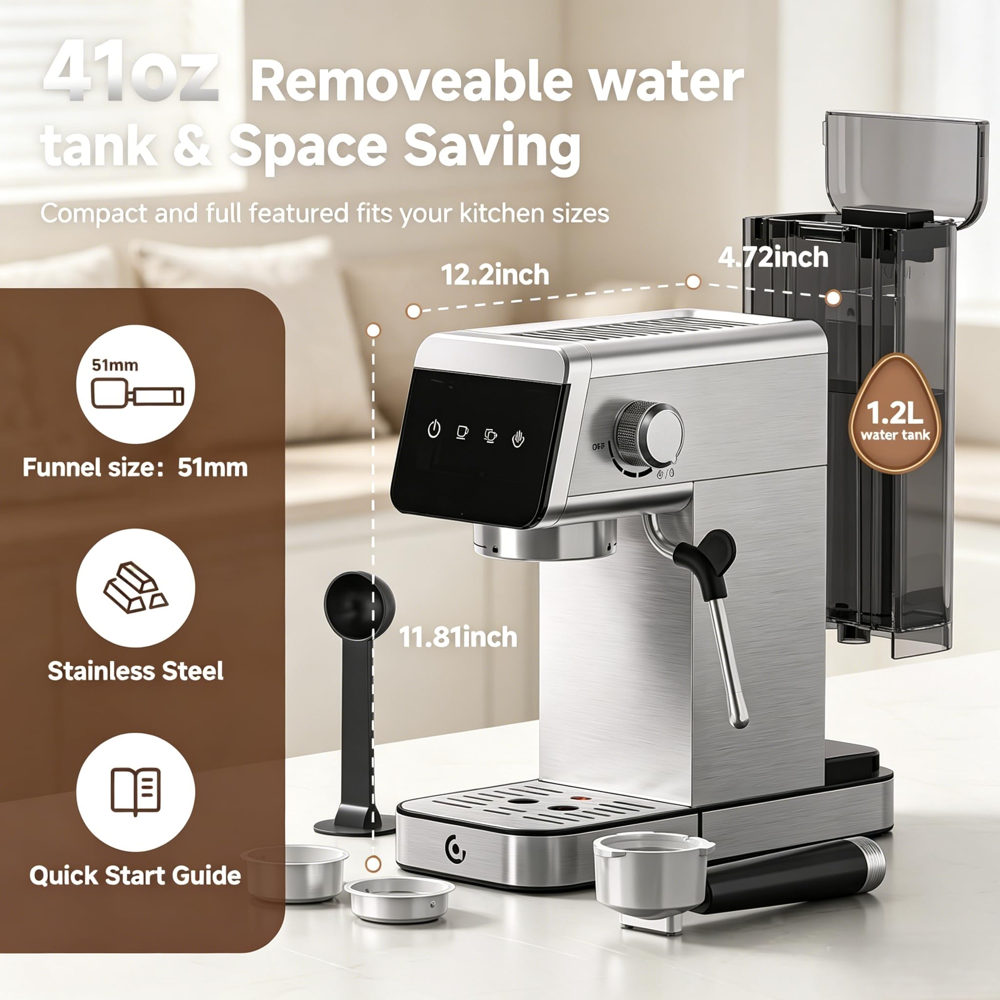 AMZCHEF 20 Bar Espresso Machine - Home Espresso -2