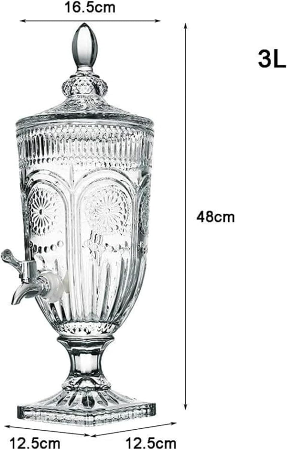 屋外ガラス飲料ディスペンサー ガラスのドリンクサーバー 業務用ドリンクディスペンサー ドリンクピッチャー 蛇口付き 果実酒ポット 大