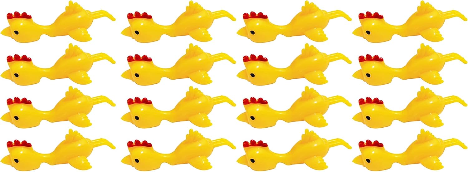 15 Pack Slingshot Chicken Rubber Chicken Flick Chicken Flying Chicken Flingers Stretchy Funny Christmas,Easter Chicks Party for family Multiplayer game.Christmas games favorite and most used toy.