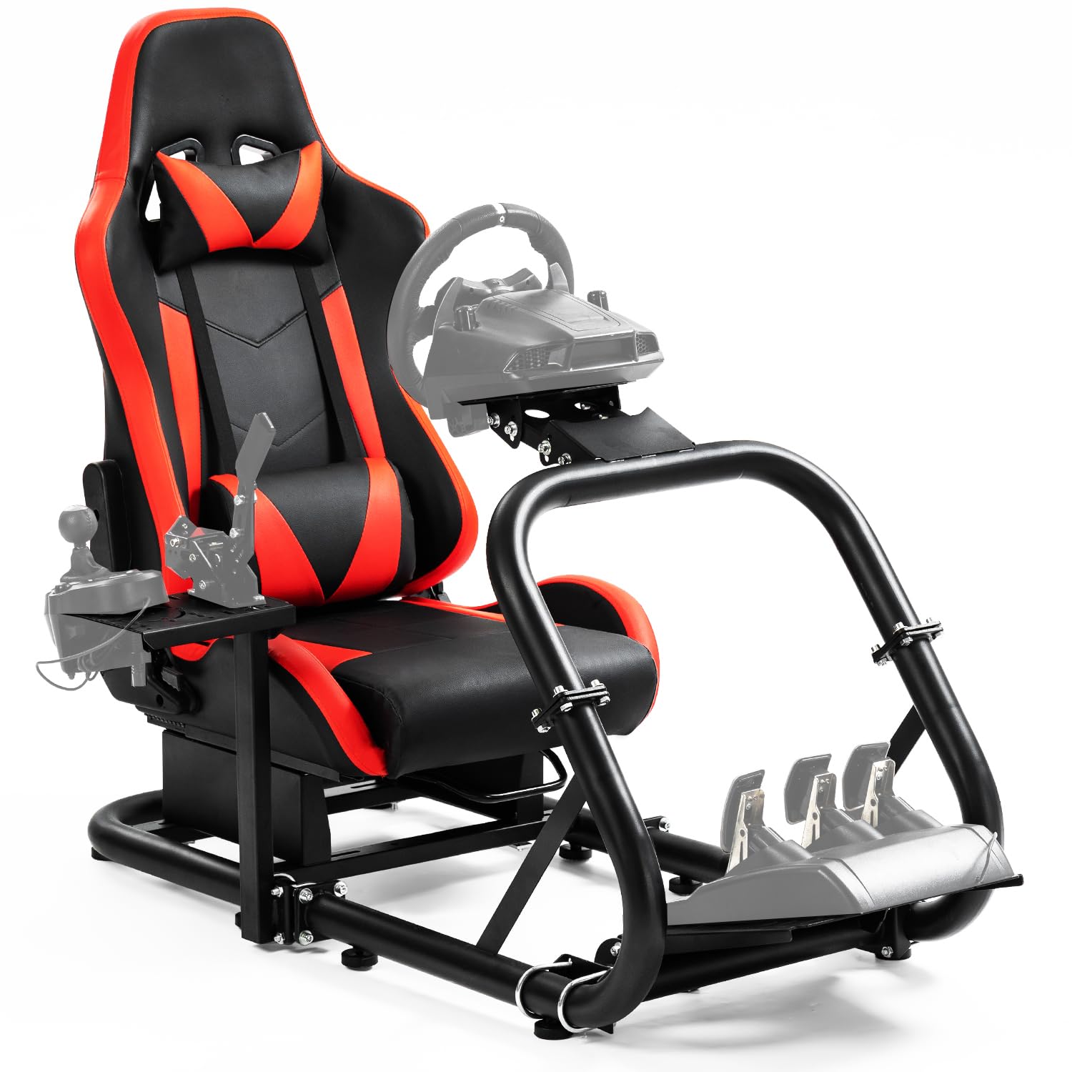 G29 Racing Simulator Cockpit with Seat Fit for Thrustmaster T300RS, for Logitech G25 G27 G920 G923, for Fanatec, Ultra-Sturdy Alloy Steel Steering Wheel Stand,Without Wheel,Pedal & Handbrake