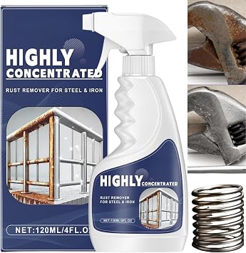 120ml Multipel Heavy-Duty Rust Remover Spray,Powerful Rust Treatment for Metal,Steel&Cars,Quick Cleaning&Long-Lasting Anti-Rust Protection,Brightening & Polishing Gel for Stainless Steel & Iron