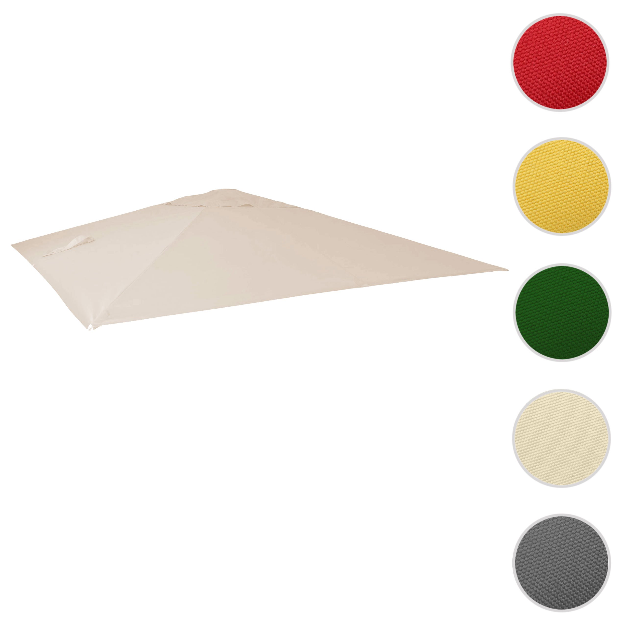 Mendler Toile de Rechange pour Parasol déporté HWC, 3 x 4 m - crème