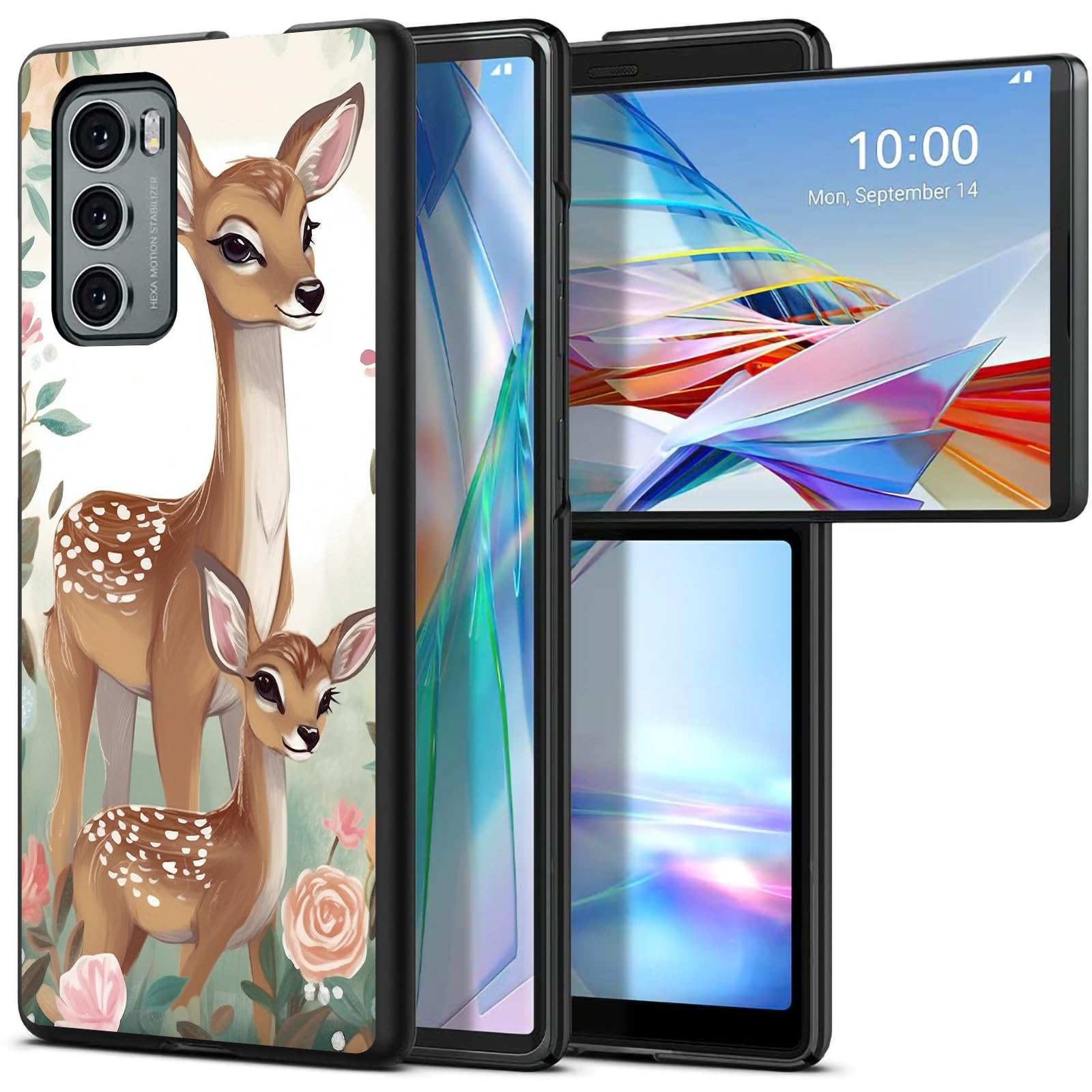 Baby Deer for LG Wing 5G 6.8" Phone Case, Slim Phone Case for LG Wing (2020), Hard PC Shookproof Wireless Charging Men/Women Cover for LG Wing 5G
