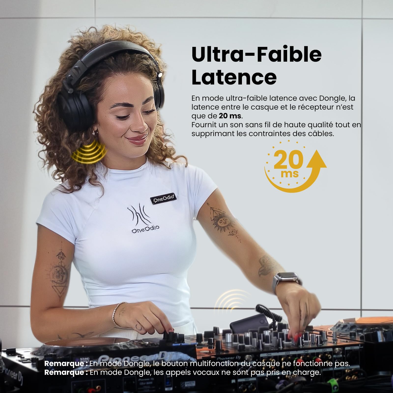 OneOdio Studio Max 1 Casque Bluetooth DJ sans fil,120 h d'autonomie,Hi-Res/LDAC Audio, faible latence de 20 ms,connexion Dongle/Bluetooth/6,35 mm/3,5 mm pour Enregistrement de Podcast, Guitare,Clavier