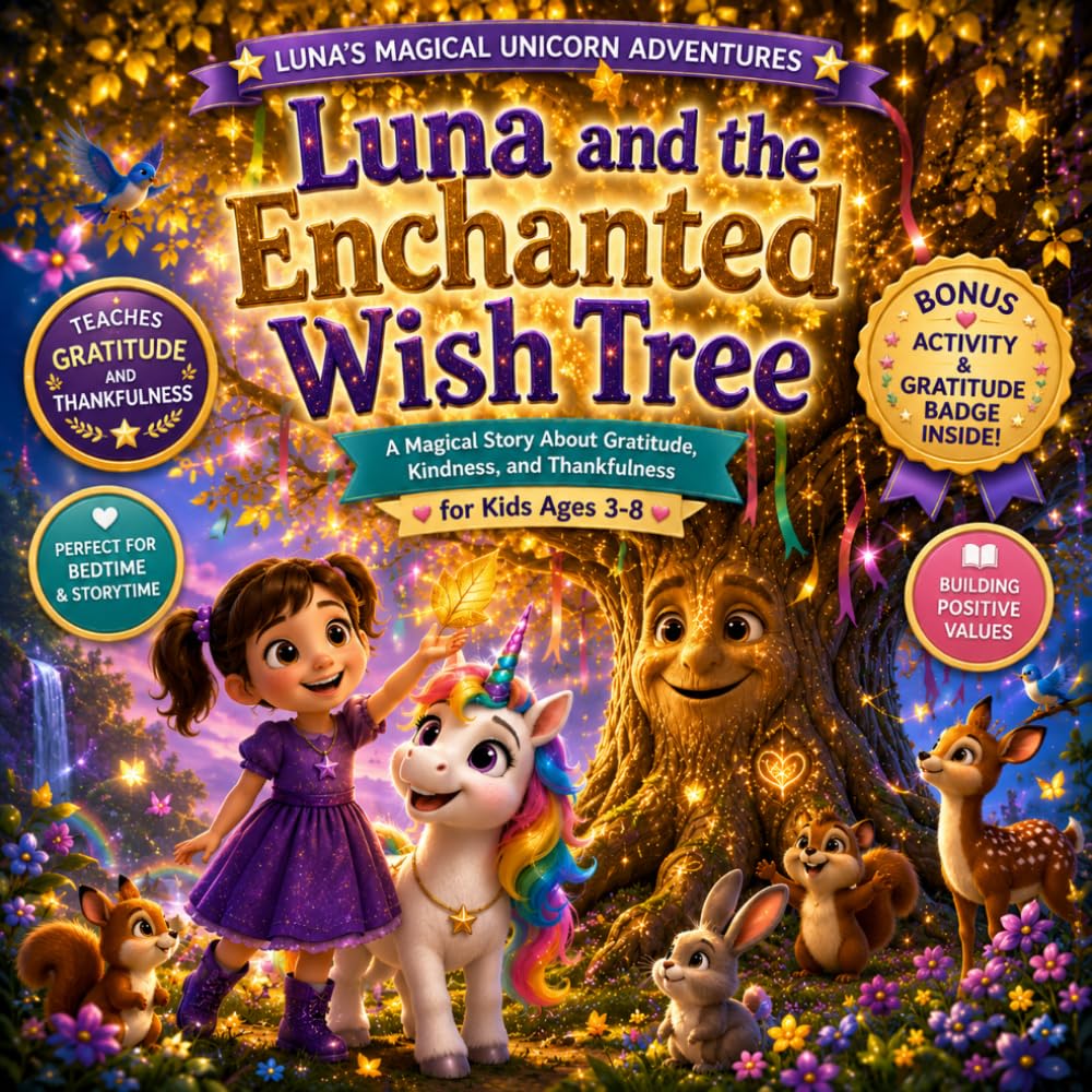 Luna and the Enchanted Wish Tree: A Magical Story About Gratitude, Kindness, and Thankfulness for Kids Ages 3–8 (Luna's Magical Unicorn Adventures)