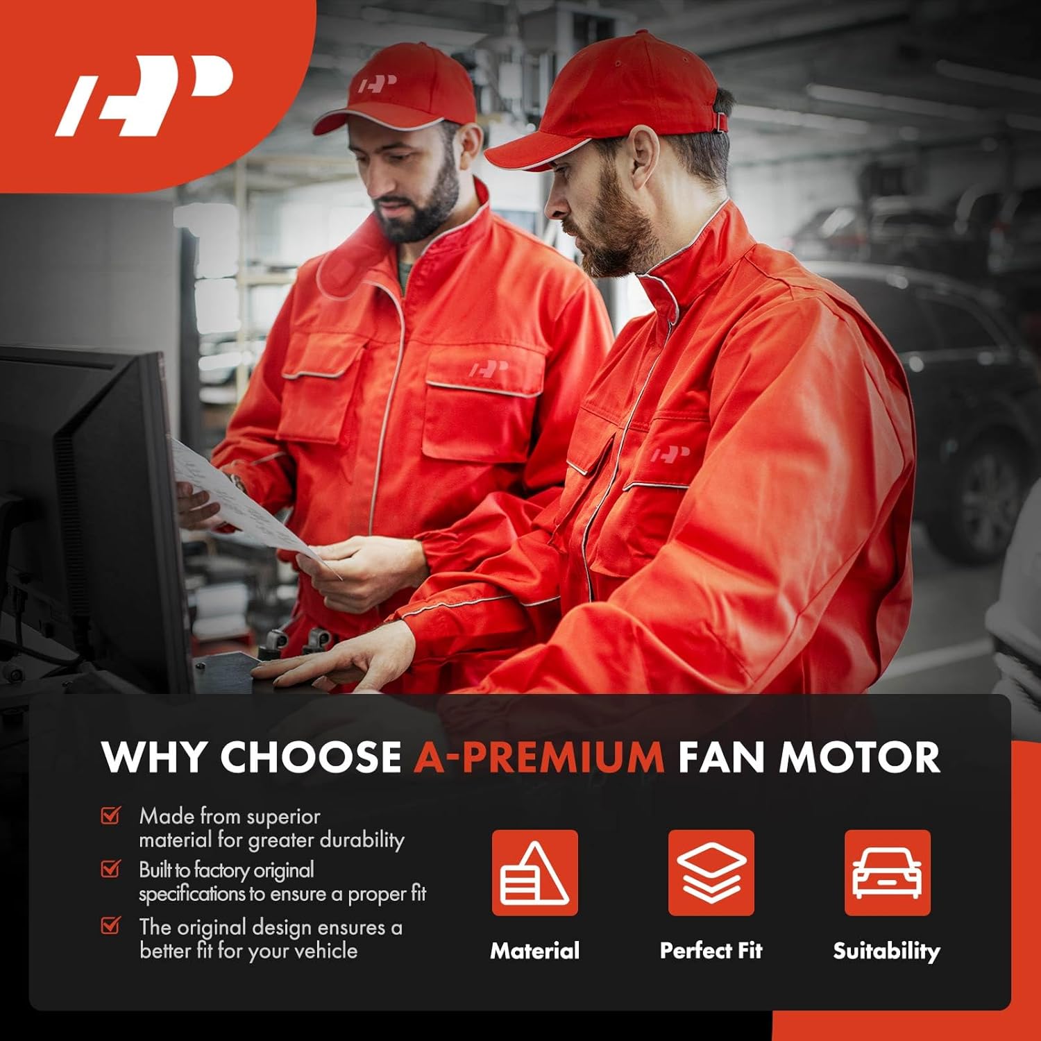 A-Premium Left Radiator Fan Motor Compatible with Toyota Sienna 2011-2016 & Lexus RX350 2010-2015 - Driver Side