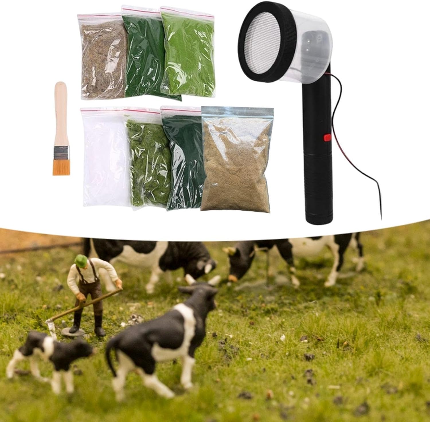 Static Grass Flocking for Lawn Miniature Scene Model Layout