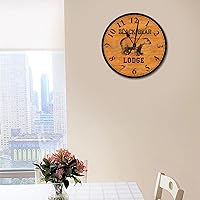 Vista 25 de Quartz Wooden Round Wall Clocks Barn Red Wood Clock Rustic Red Clocks for Farmhouse Decor Silent Wall Clock Modern Wall Hanging Wooden Clock for
