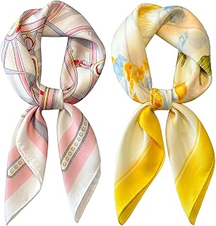 Chuppinz 2Packs Scarf for Women Stylish, Floral Print Satin Scarfs, Lightweight Silk Scarf for Women, Suitable for All Sea... Price In India
