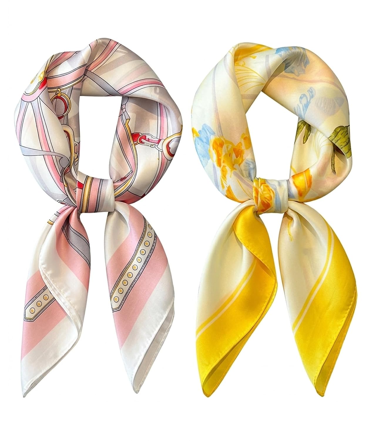 Chuppinz 2Packs Scarf for Women Stylish, Floral Print Satin Scarfs, Lightweight Silk Scarf for Women, Suitable for All Sea... - Review, Price and Buying Guide
