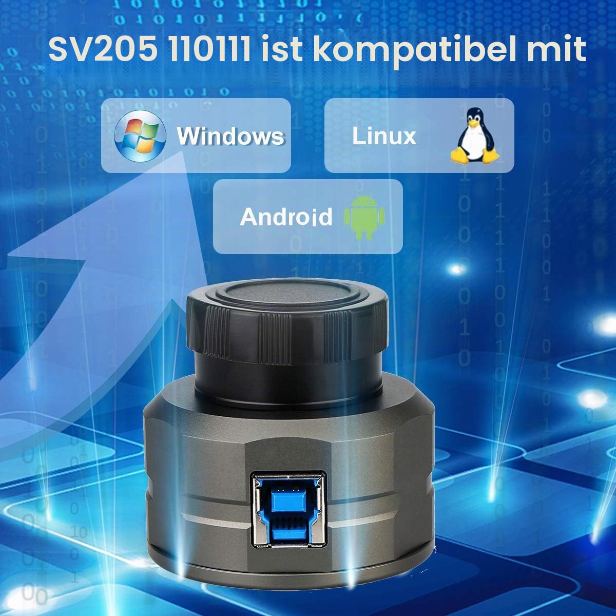Svbony SV205 Teleskop Kamera, 1,25'' 8MP Okular Kamera, IMX415 CMOS-Farbsensor, mit Abnehmbarer UV/IR-Filter, USB3,0, Elektronische Okular für die Astronomische Fotografie von Mond Mars Planeten