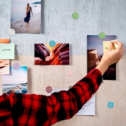 Miniatura 4 de 60 pines de diamante brillante para pulgares, tachuelas de cristal para pulgares de diamand coloridos para pared de fotos, tablero de corcho, tablón