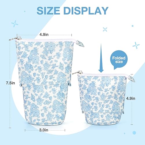 Miniatura 8 de Milktea - Lindo estuche para lápices de pie para niños, caja de lápices desplegable, bolsa de maquillaje, regalo de Navidad, soporte organizador de