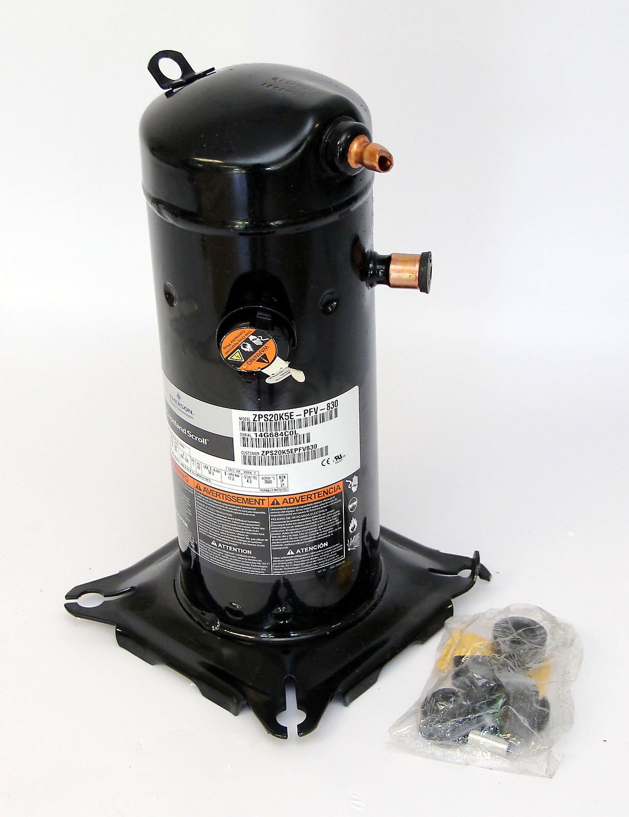Emerson Copeland scroll AC compressor ZPS20K5E-PFV-830 208-230V NEW