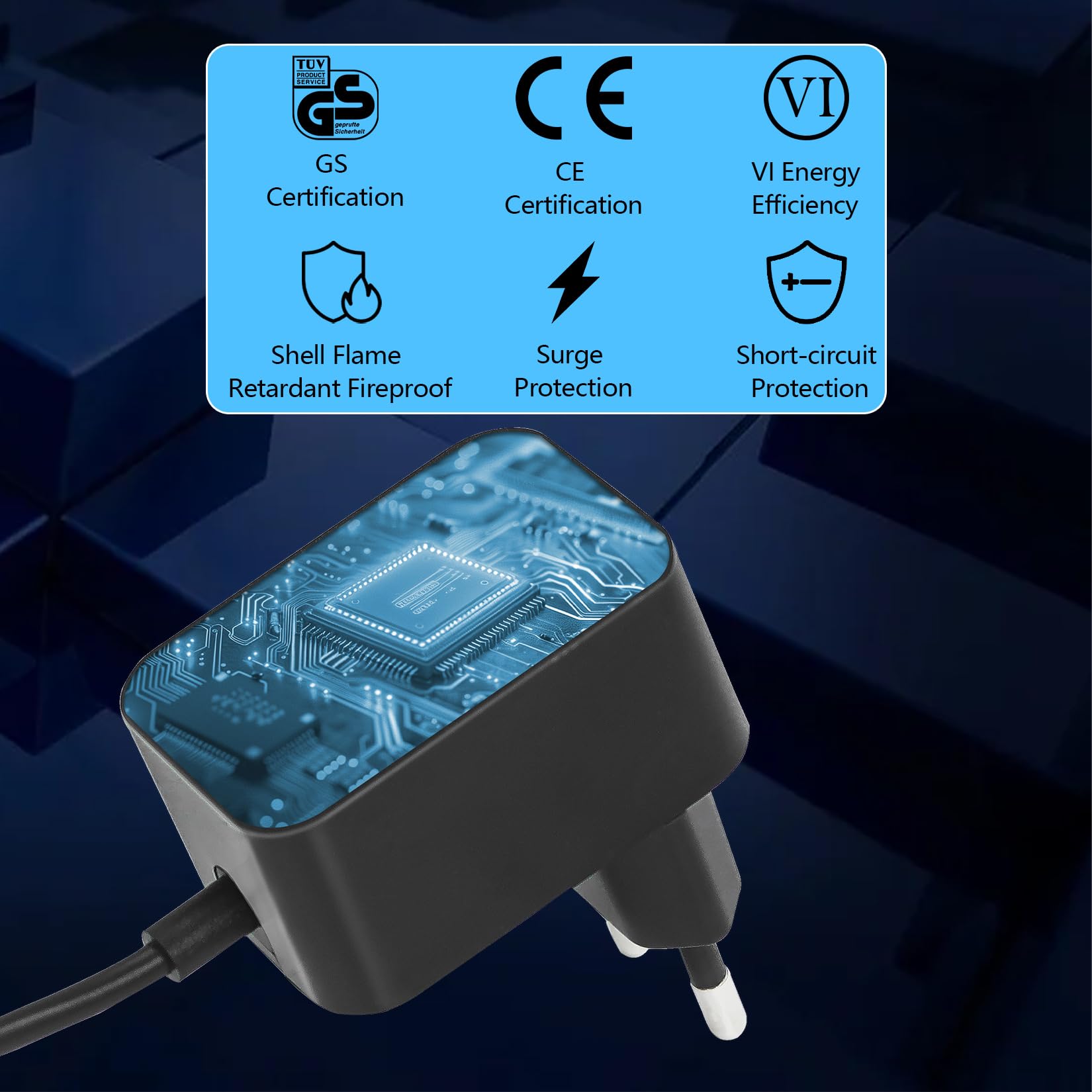 HOEREV gitarowy zasilacz sieciowy 9 V DC kabel sieciowy prąd 1 A 1000 mA końcówka ujemna do pedału gitarowego zasilacz (9V1A), EU, EU 9V1A 5 wtyczek
