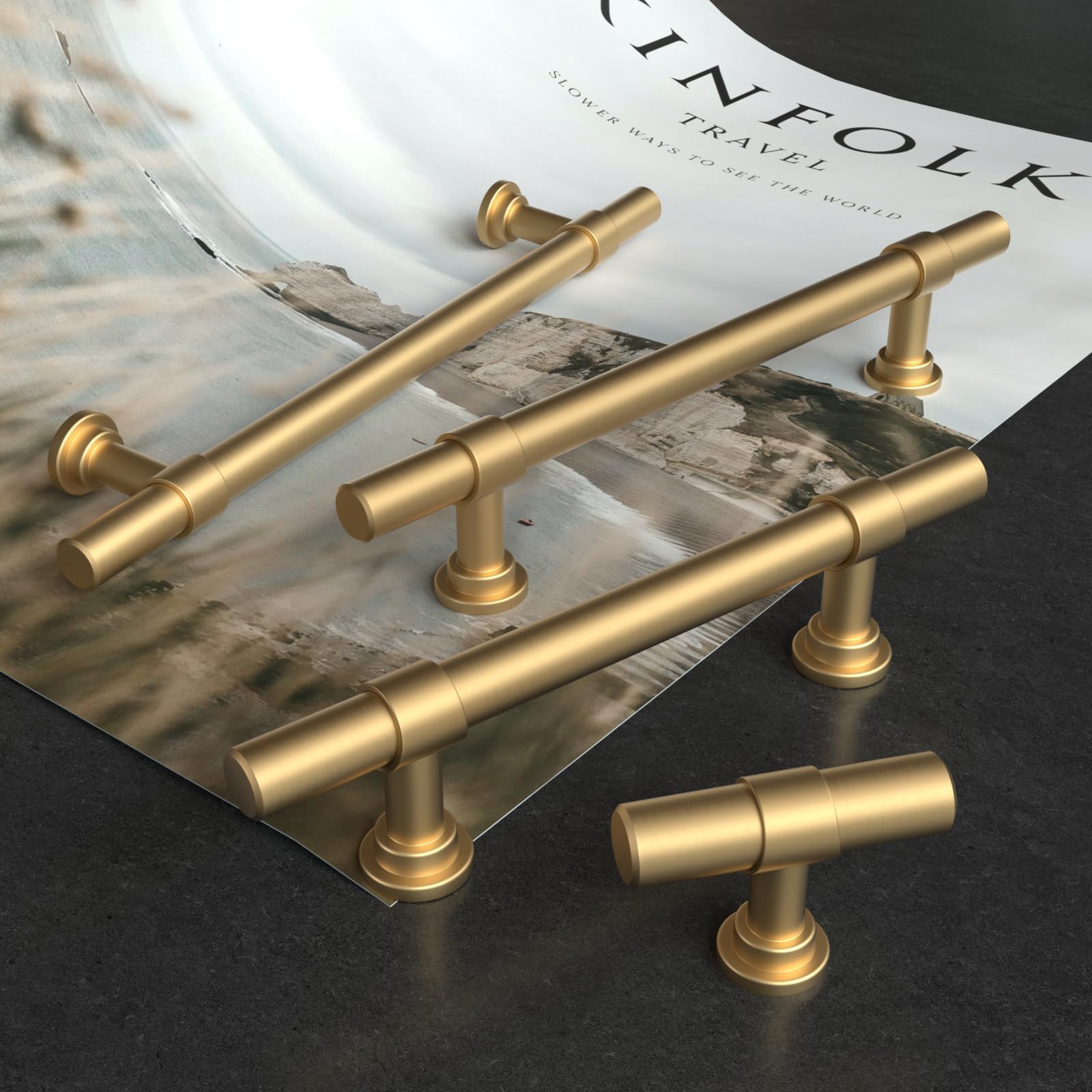 Lot De 5 Boutons De Tiroir Bronze - Poignées Meuble Laiton - NEUF
