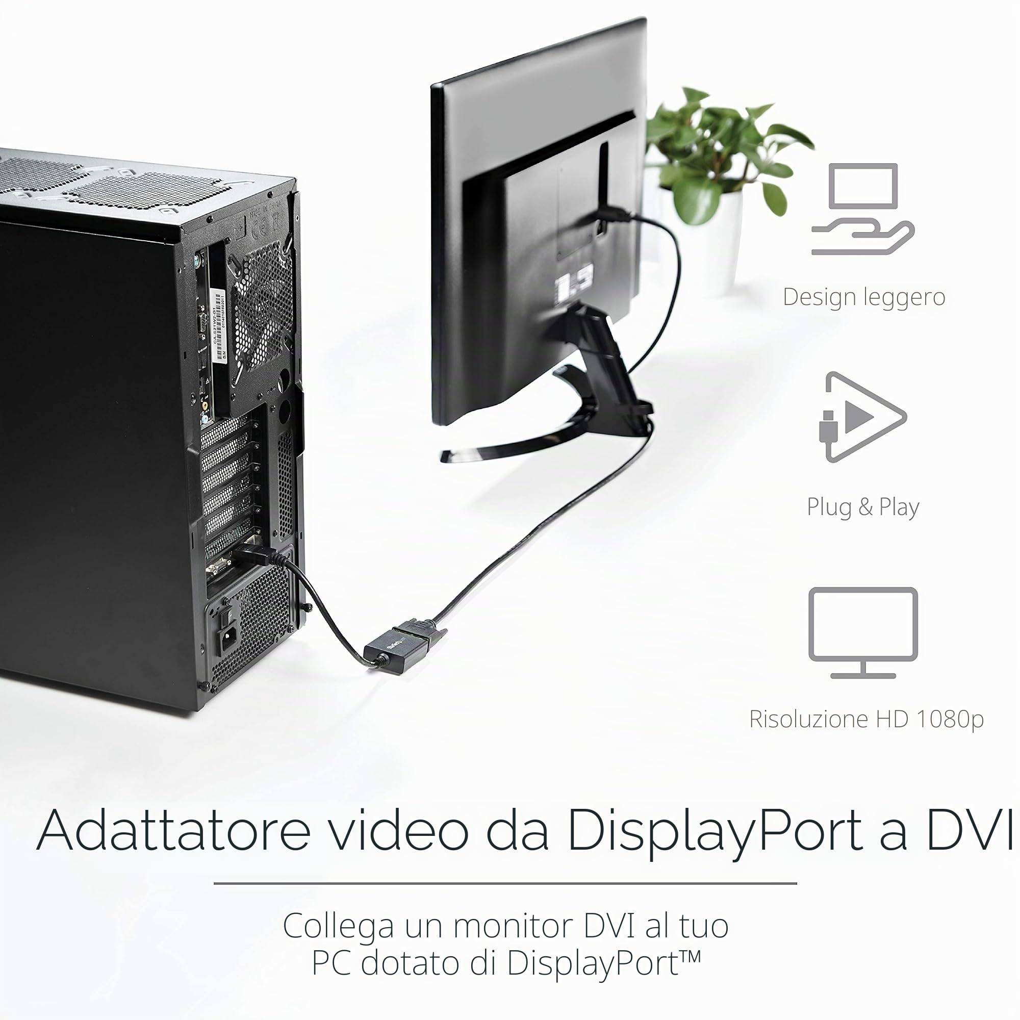 StarTech DP2DVI2 Adattatore Convertitore Video DisplayPort a DVI