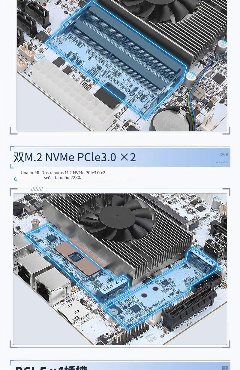 N17 I5-8265U - Placa base industrial NAS de 4 núcleos, 8 hilos, procesador de baja potencia 2 x 2.5G i226, 8 SATA, 4K DP HDMI, 1 PCI-E x4, 2 M.2 2280, 2 DDR4, firewall de enrutador suave MINI-ITX con