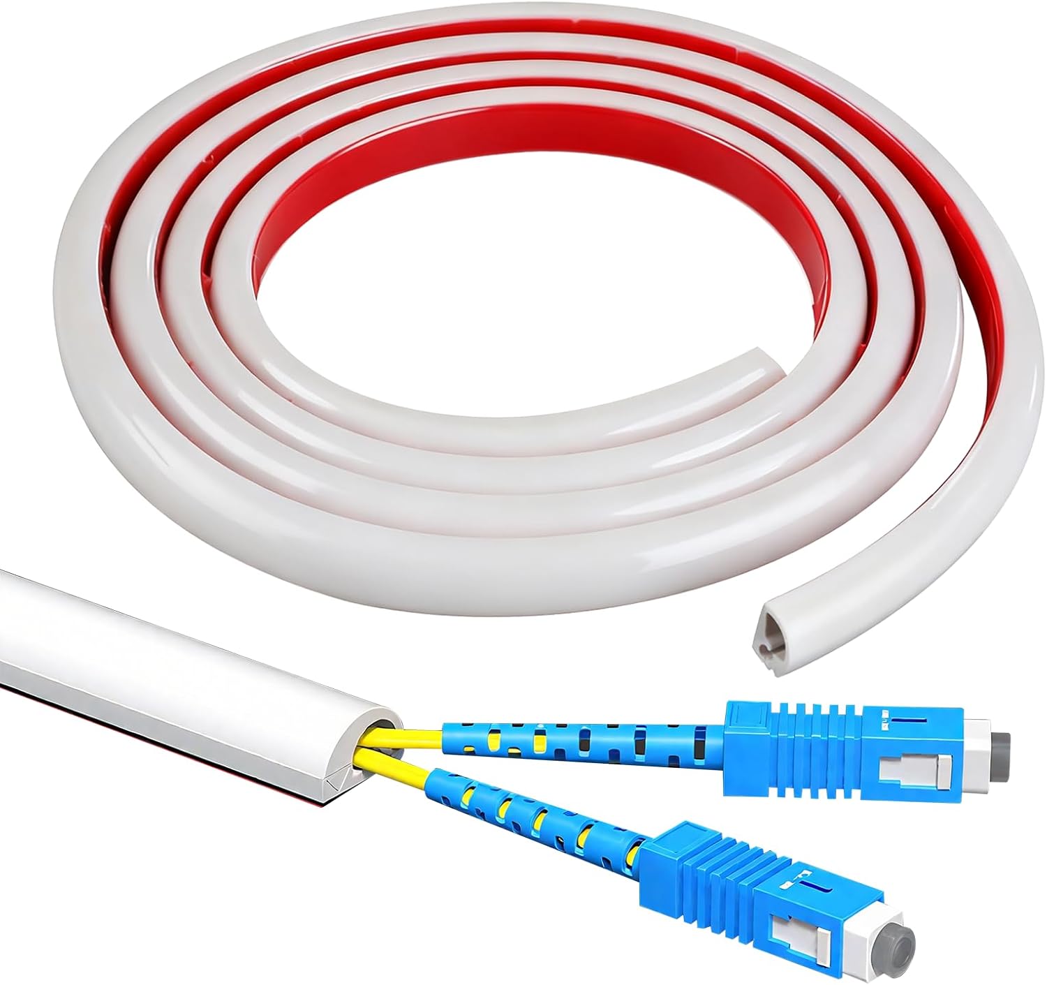 39" Cord Hider for Wall Mounted TV, Self Adhesive Silicone Cable Hider for Wires On Wall, Wire Raceway Management for Home and Office Trim, Cord Concealer Channel, Cord Organizer, White (39")