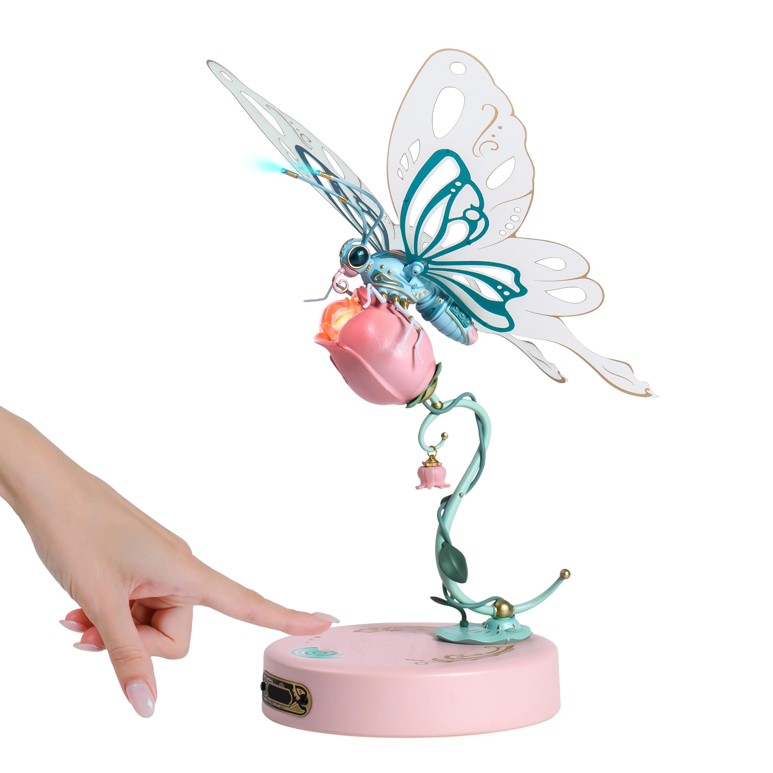 RoWood 3D Mechanical Butterfly Puzzle for Adults, Pink, 79 Pieces