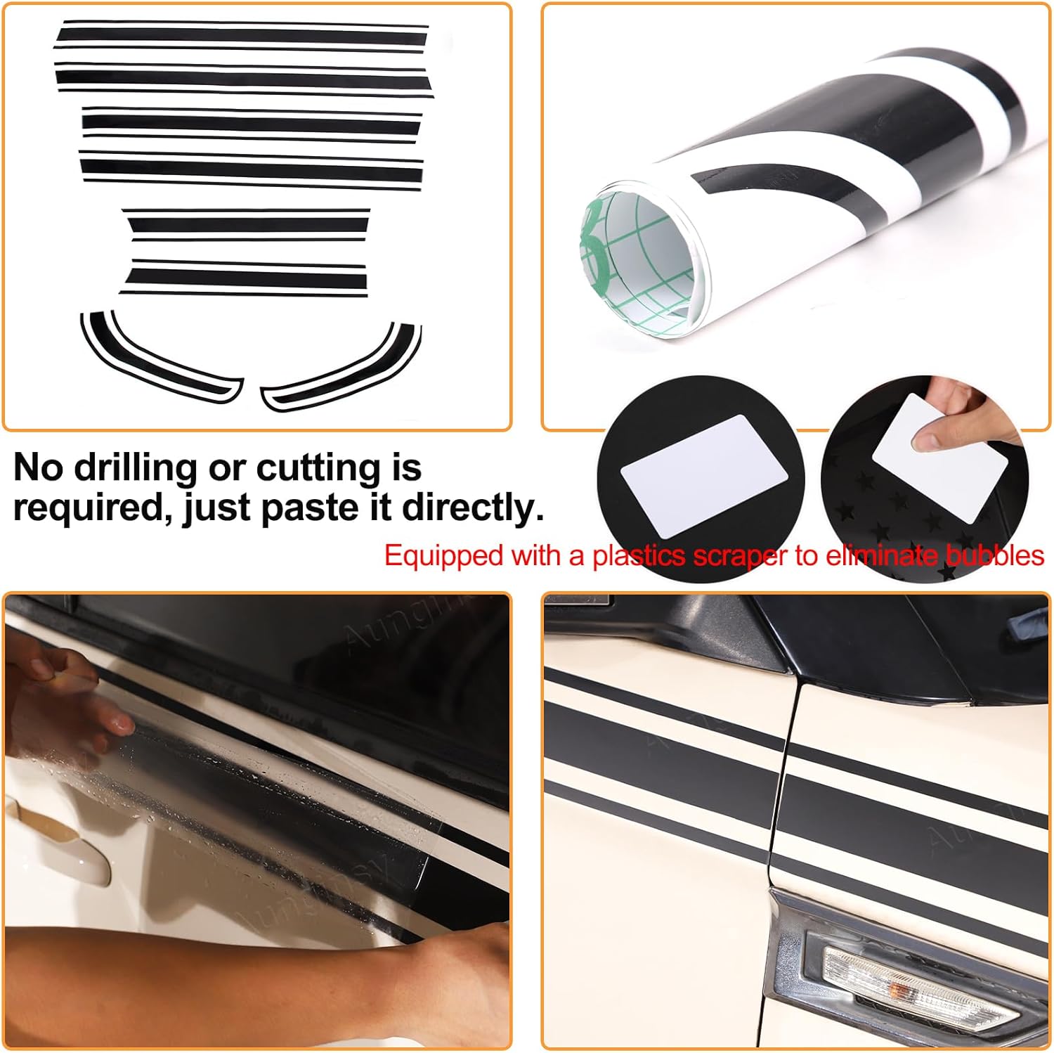 Kia Soul Side Stripe Decals - 2010-2013 Compatible, Long Stripe Vinyl Decals for Door Waistline