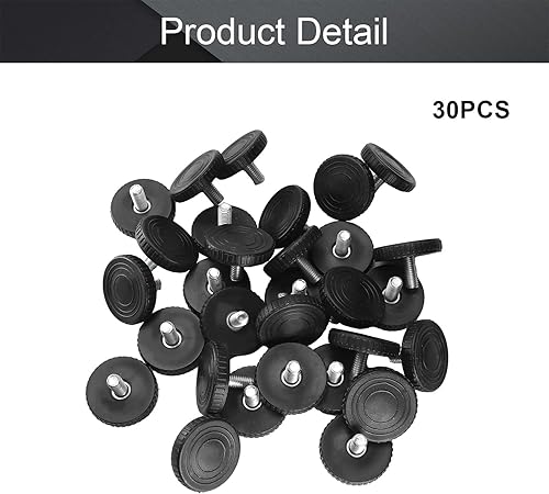 Vista 33 de Heyiarbeit 8pcs muebles niveladores 40mm/1.57" diámetro base M8 rosca ajustable hogar nivelación patas tono negro