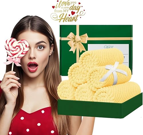 Vista 245 de VOOVA & MOVAS Toallas verdes para baño, 100% algodón, de secado rápido, ligeras, gruesas, suaves, juego de toallas de 6 piezas, 2 baños grandes