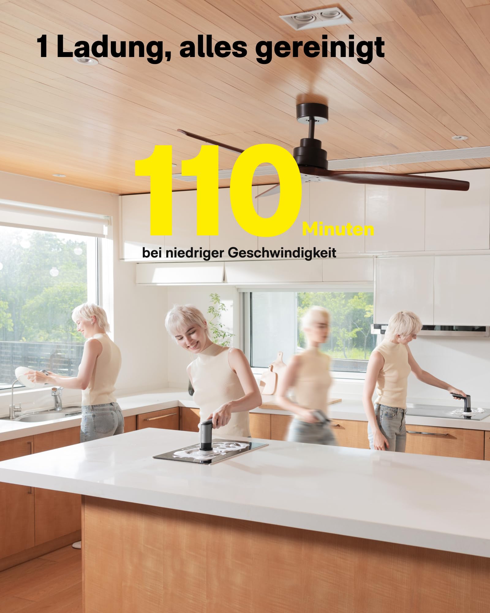 HOTO Akku Elektrische Reinigungsbürste mit 6 Bürstenköpfen, IPX7 Wasserdicht, Fugenreiniger für Fliesen, Spüle, Grillpfanne, Herdplatte, Kochgeschirr, Backofen, Pfannen, Bad und Geräte Putzbürste