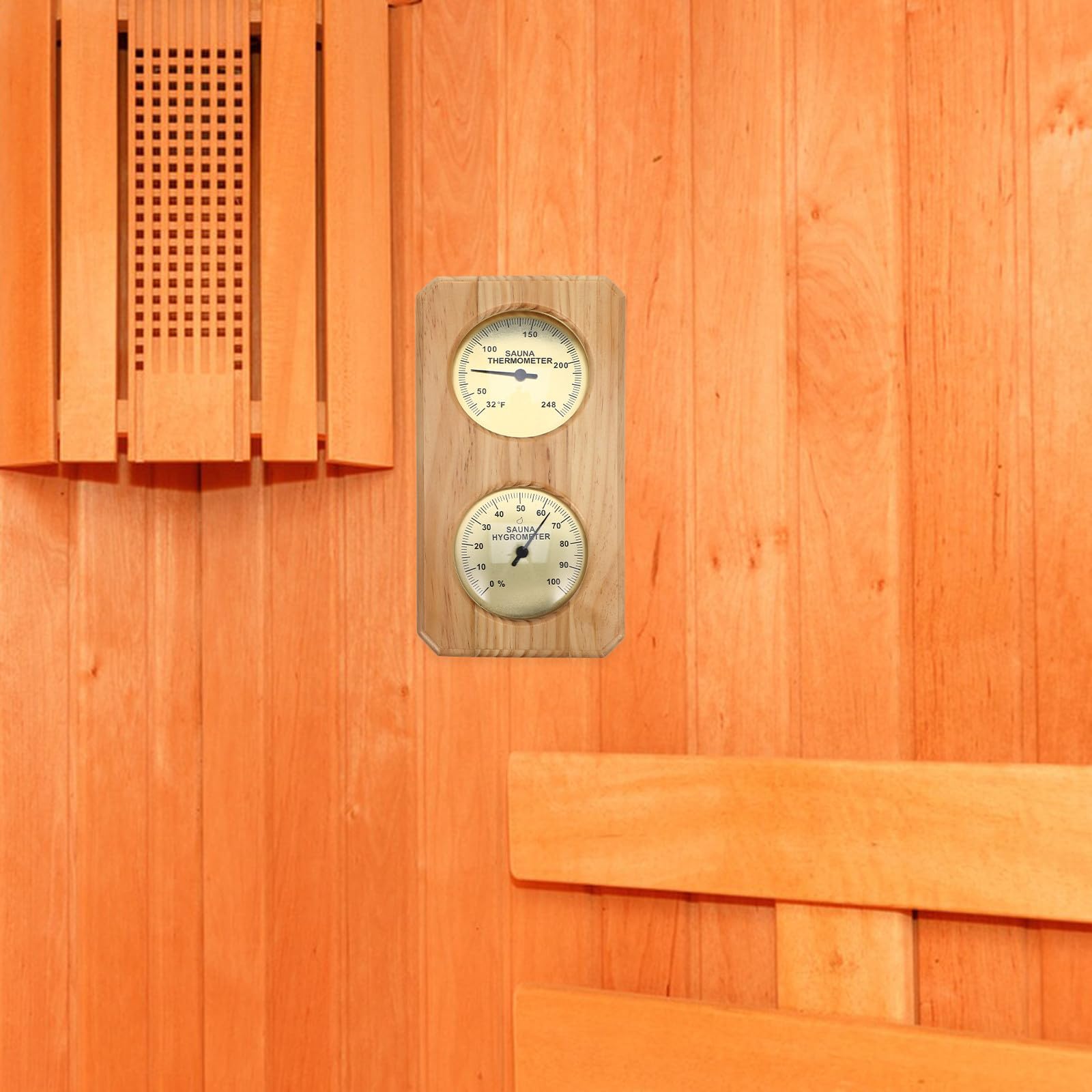 Madera y Metal Higrómetro Termómetro para Interior