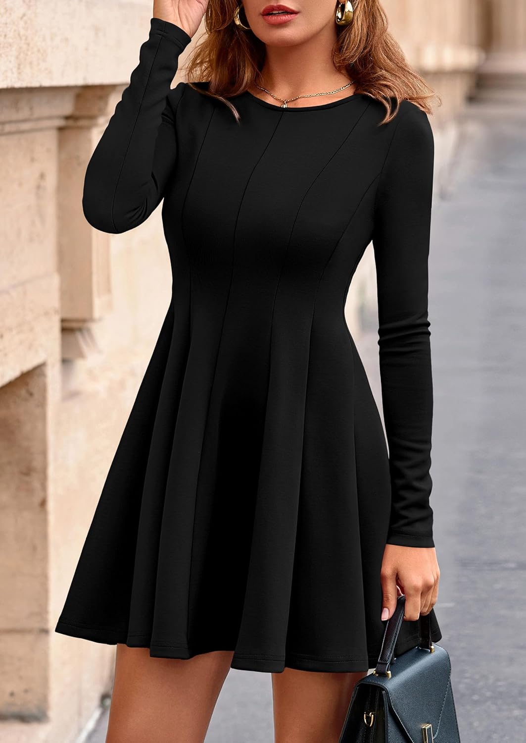 PRETTYGARDEN Fall Cocktail Dresses for Women Elegant Classy Wedding Guest 2026 Long Sleeve Homecoming Party A Line Mini Dress - Image 5