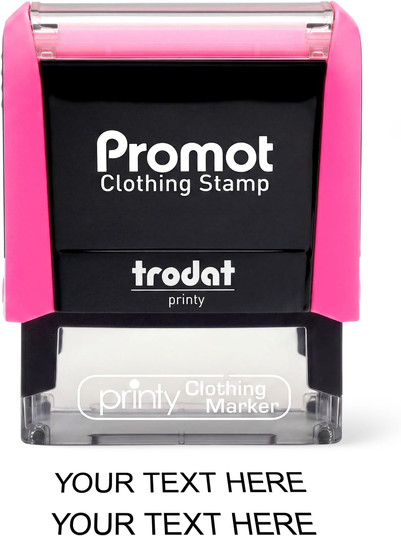 Promot Clothing Stamp - Personalized Name Stamp for Clothes, School Uniforms, Baby Clothes, Nursing Home Items & Books - Custom Fabric Label Stamper with Up to 2 Lines of Text