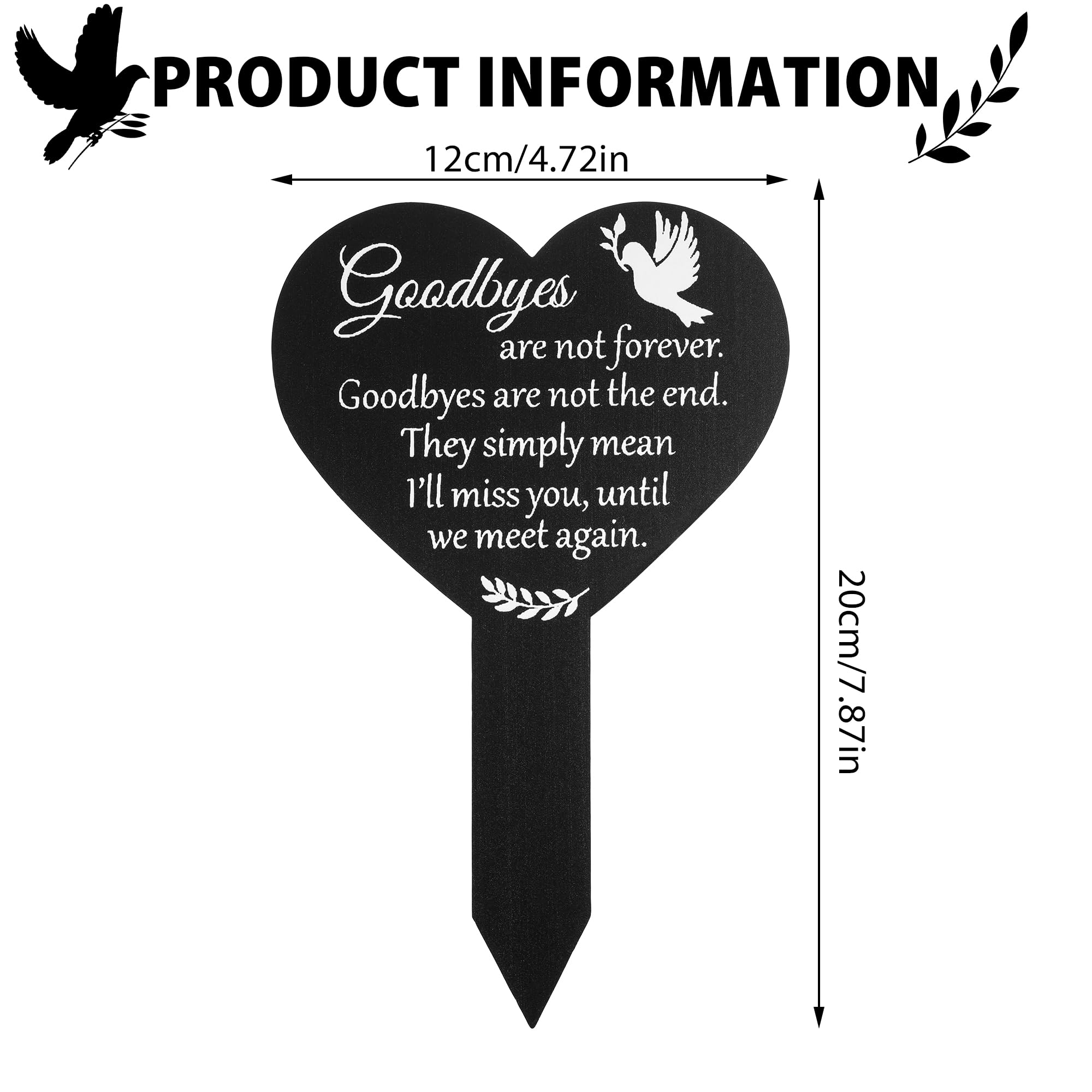 Heart Graveside Memorial Plaque, memorial plaques for graves Graveside Memorial Stake Memorial Signs for Family Mom Dad Grandparents - Image 2