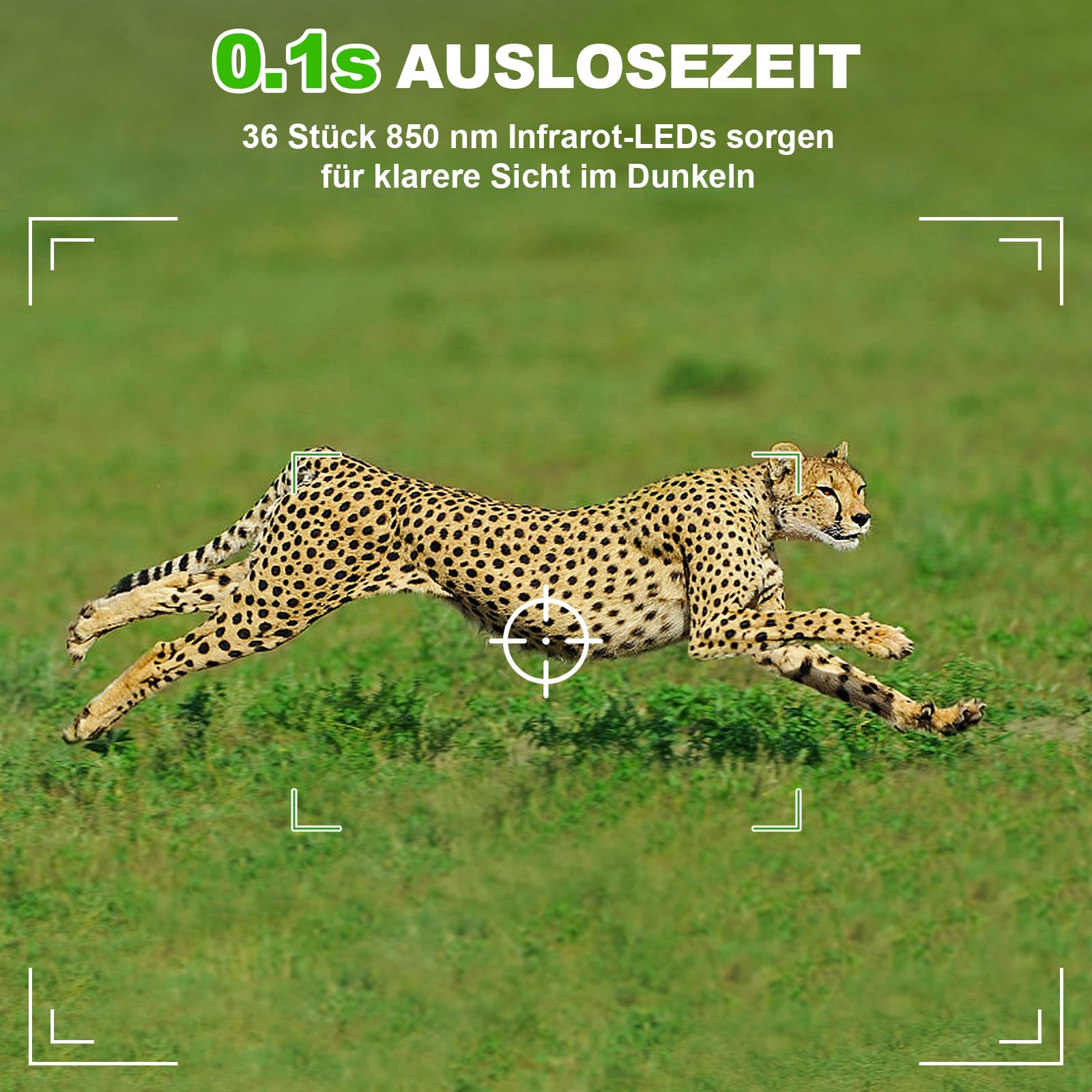 Wildkamera mit Handyübertragung App, 5K Video 60MP Full HD WLAN Bluetooth Wildtierkamera Nachtsicht Bewegungsmelder 0,1s Auslösezeit IP66 Wasserdicht 32GB Speicherkarte AA-Batterien