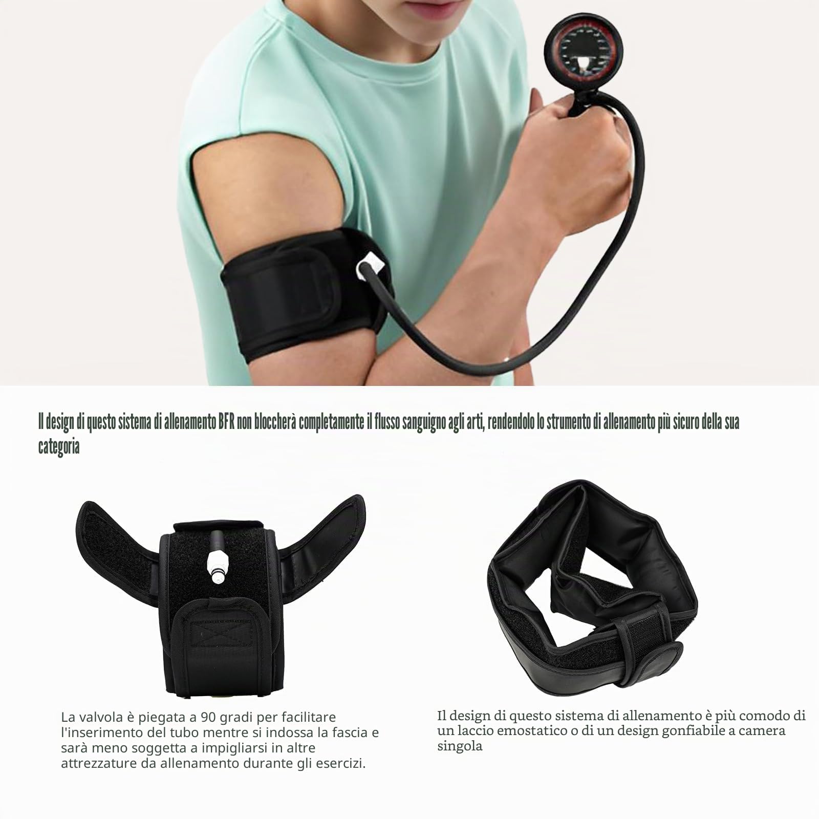 BFR Training System – Fasce di restrizione del flusso sanguigno per allenamento occlusivo, restrizione venosa in palestra, forza muscolare e stimolazione dell'ormone della crescita, per uomini e donne
