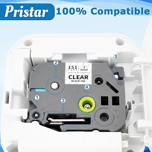 Vista 44 de Pristar Paquete de 3 cintas de etiquetas de 0.35 pulgadas compatibles con Brother TZe-221 TZ-221 TZe TZ Cinta blanca laminada de 0.354 in 0.35 Negro