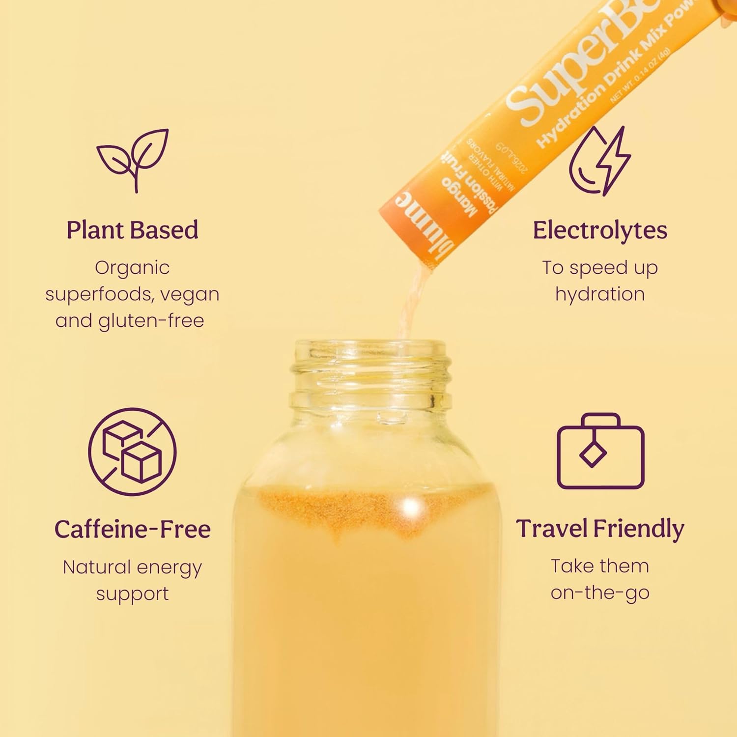 Blume SuperBelly Gut Health Hydration Packets, Sugar-Free, with Inulin Fibre, Probiotics, Apple Cider Vinegar, and Electrolytes, Mango Passion Fruit, 15 Sticks - Canadian Brand - As Seen on Dragons' Den - Image 3