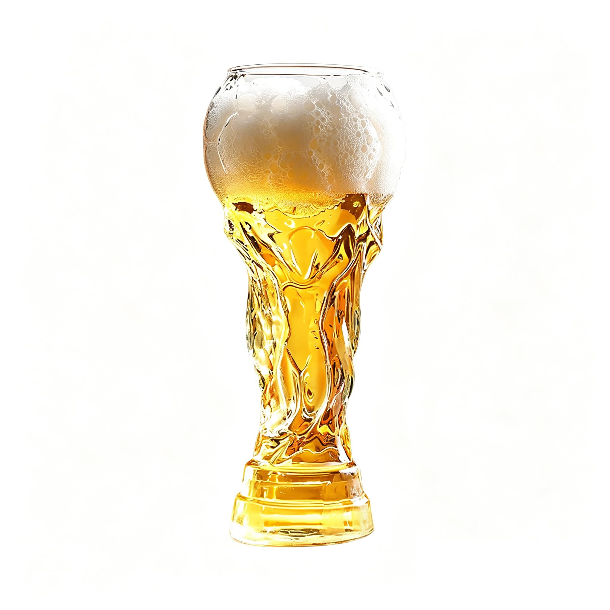 World Cup Trophy Style Glass for 2026 World Cup Large Beer Mug for 2026 Football Match Day Bar Watch Party & Gift for Father Men Football Soccer Fans (600ml)