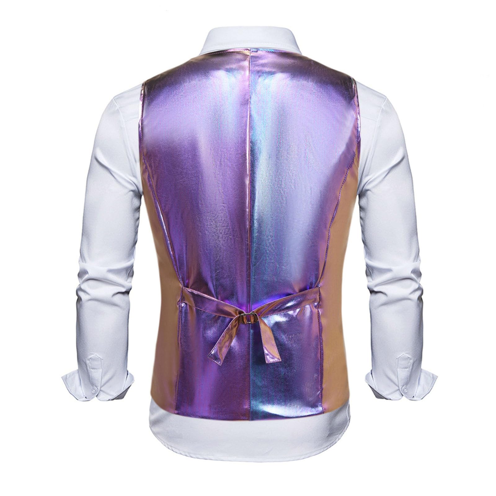 Gilet Elegante Uomo Paillettes Giacca Lucido Costumi Carnevale Spettacolo Panciotto Estivo Abito Glitter Medievale Fashion Slim Fit Casual
