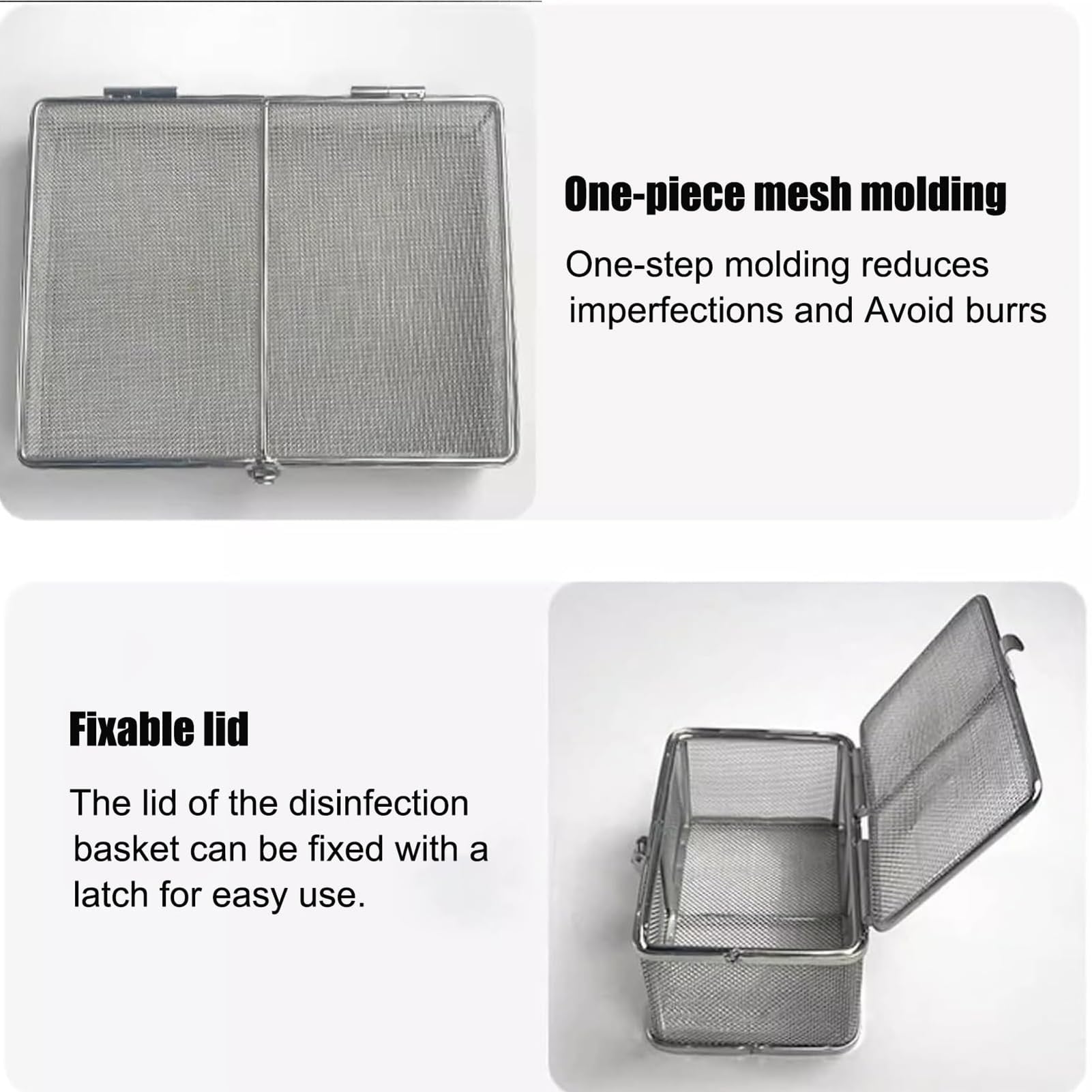 Cestini di sterilizzazione per strumenti dentali medici chirurgici, vassoio di disinfezione medica perforato con coperchio, acciaio inossidabile 304