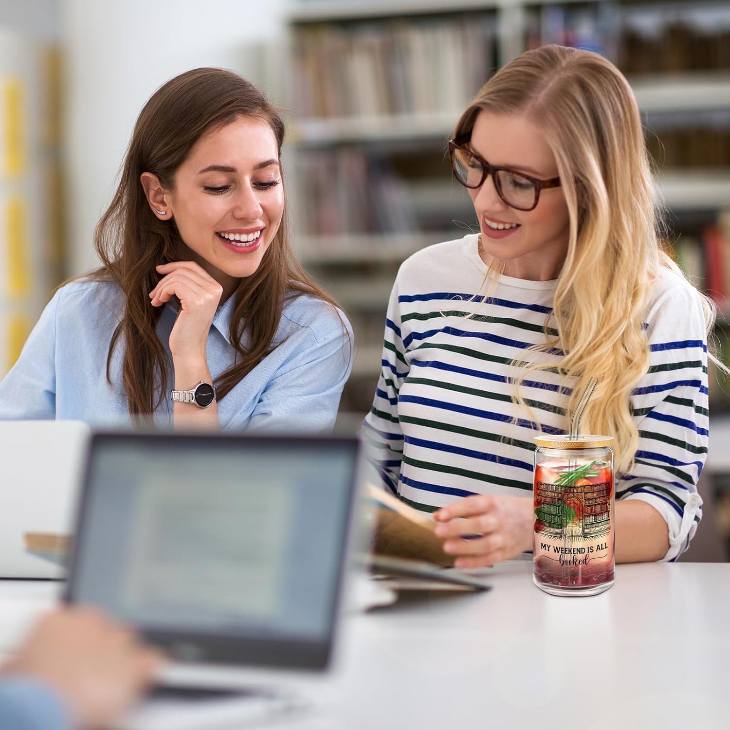 6 Pack Book Lover Gifts Book Club Gift 16 oz Reading Glass Drinking Tumblers Cups with Lids Straws Employee Appreciation Gifts for Librarian Bookworm Bookish Reader Teacher Team Coworker Staff - Image 5