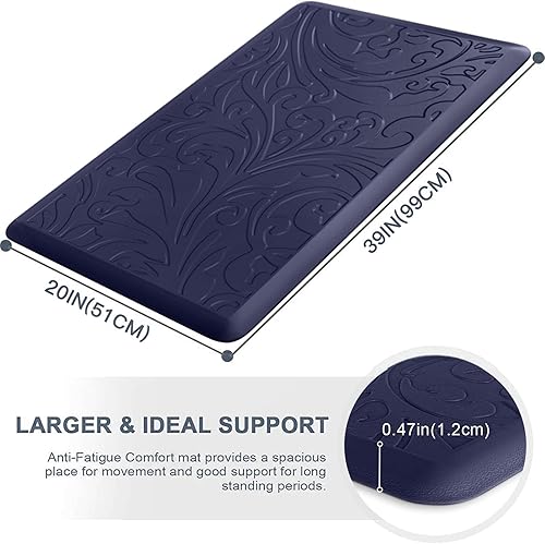 Miniatura 95 de KMAT Tapete de cocina acolchado antifatiga, impermeable, antideslizante, tapete ergonómico y cómodo para el hogar, oficina, fregadero, lavandería