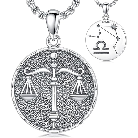 Zodiac Necklace 925 Sterling Silver Constellation Celestial Necklace Zodiac Sign Ch...