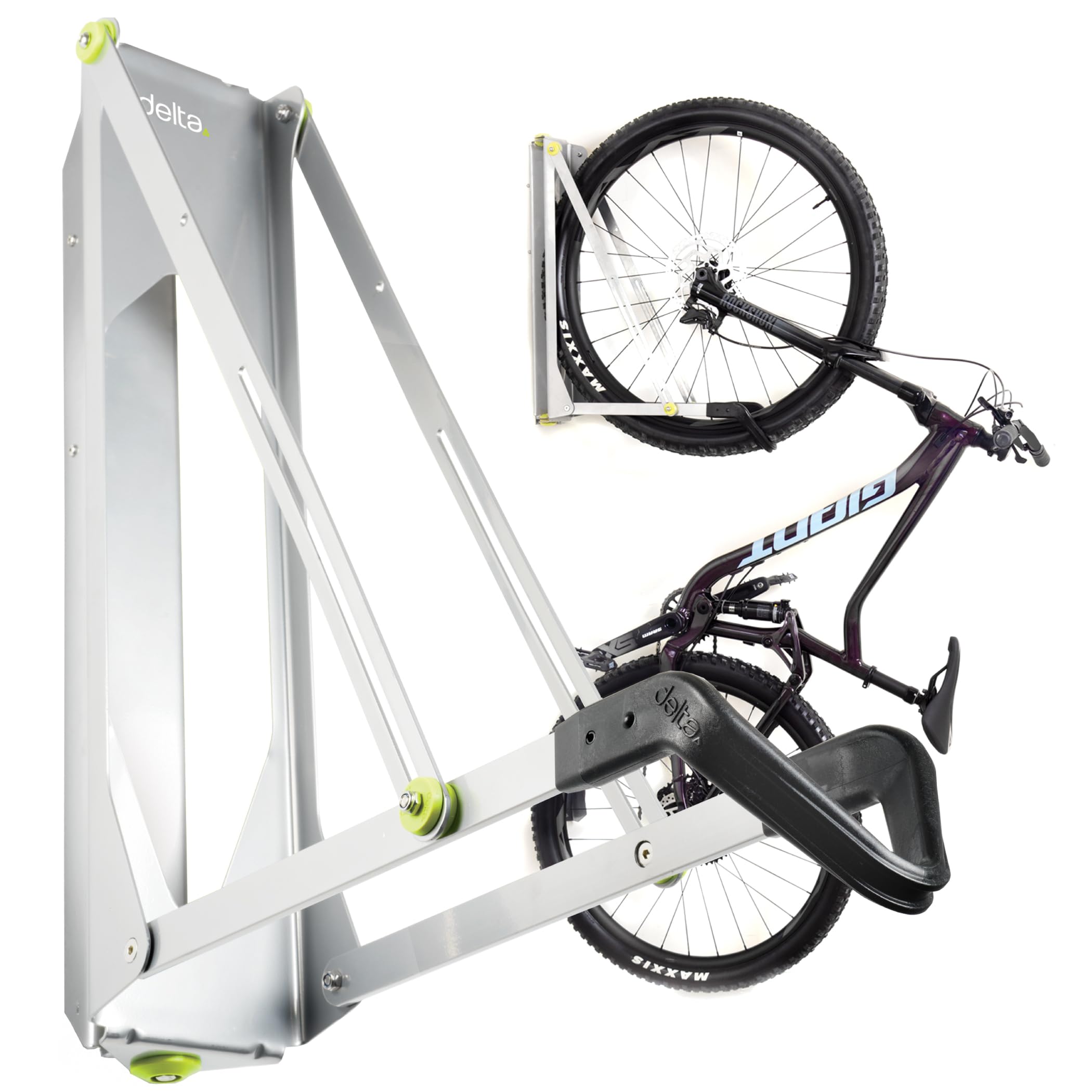 Pivot Bike Storage Rack by Delta Cycle - Bike Rack Garage Wall Mount Swivels to Save Space - No Lifting Required Vertical Bike Rack - Indoor Bike