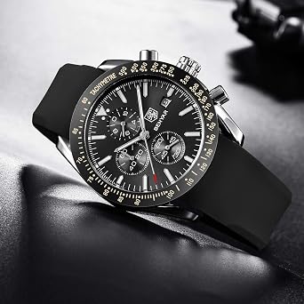 BENYAR Men's Quartz Watch Sport Chronograph Fashion Business Brand Luxury Waterproof Analog Date Watch Men Brown Leather Watch for Men