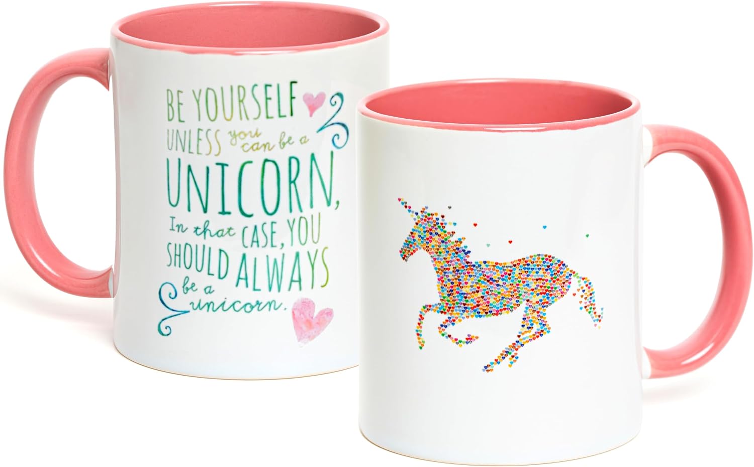 CSM Supply Be Yourself Unless You Can Be A Unicorn - 11 fluid ounce Grade A Quality Ceramic Two Tone Pink/White Ceramic Mug/Cup - Perfect Funny/Inspirational Gift - Foam Gift Box Included image 4