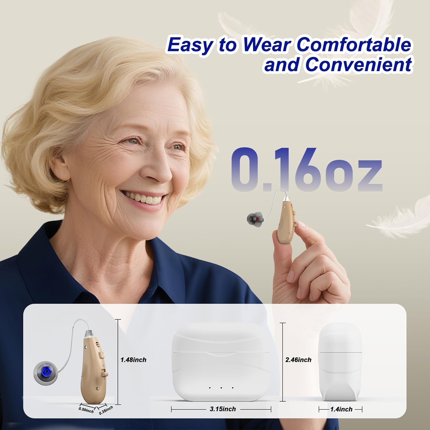 Hearing Aids for Seniors, HILGREK Rechargeable Hearing Aids for People with Hearing Loss, Hearing Amplifiers Devices with Noise Reduction, Easy to Operate, Clear Sound
