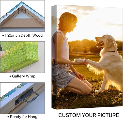 Miniatura 3 de Sunwes Decoraciones para el día de San Valentín, 2 impresiones en lienzo personalizadas con tu foto, lienzo personalizado para pared, imprime tus